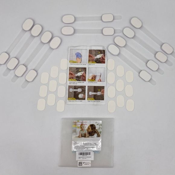 Betertek Cabinet Child Safety Locks And Extra Adhesive Set of 10 - Picture 1 of 12